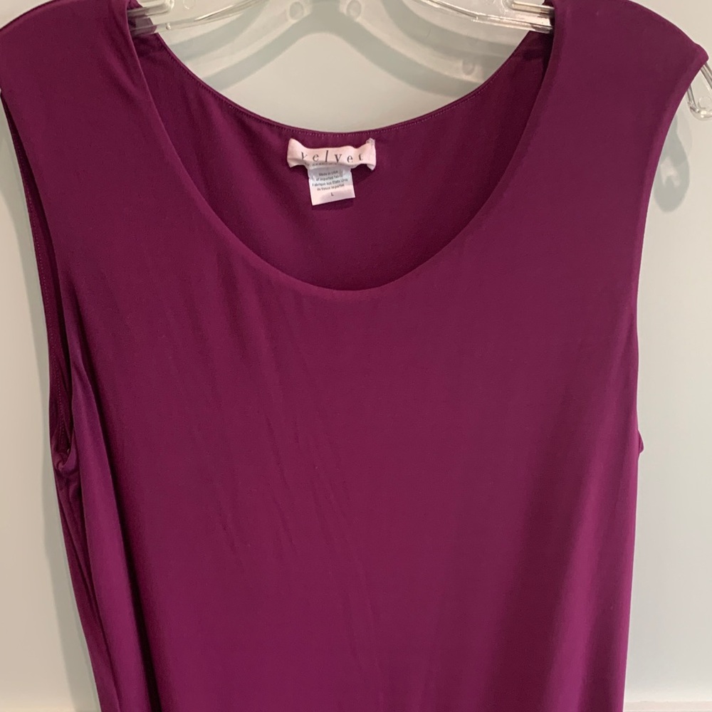 Velvet by Graham & Spencer Sleeveless Tie-Waist Midi Dress in Deep Plum - Picture 5 of 11